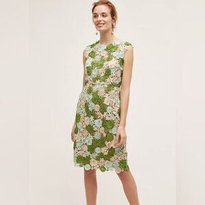 HD in Paris Green and Cream Floral Midi Dress